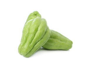 Chayote on white background